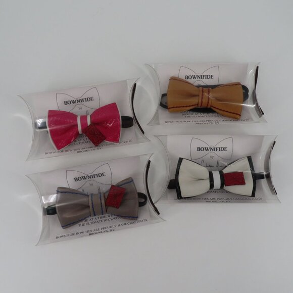 Bownifide by Christopher Martin Exotic Leather Bowtie Collection NEW One Size OS - Picture 11 of 11